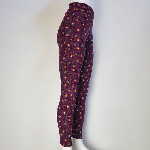 NEW LuLaRoe Purple Floral Leggings - Picture 2 of 8